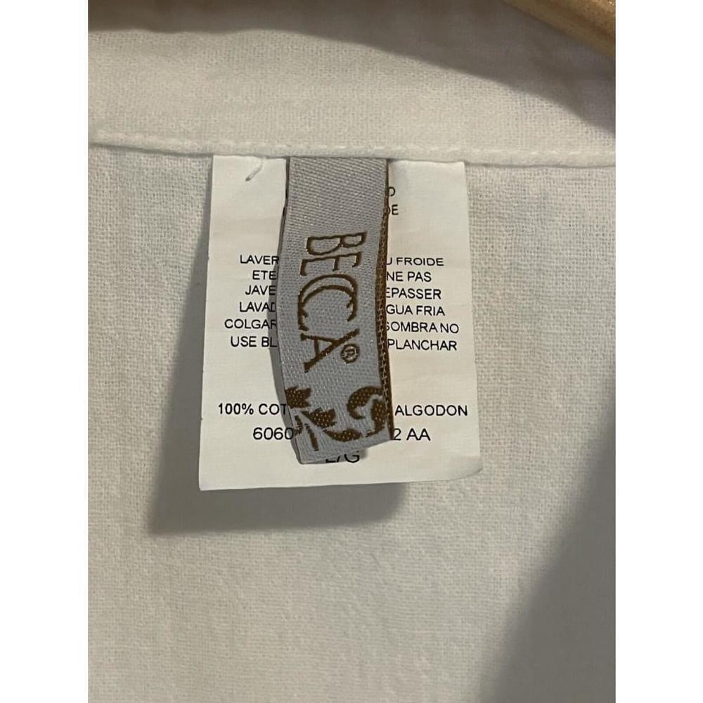 Becca White Maxi Button Up Waist Tie Cover Up Large - Picture 8 of 15